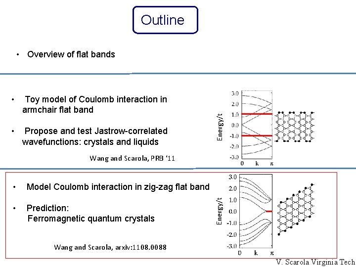 Outline • Toy model of Coulomb interaction in armchair flat band • Propose and