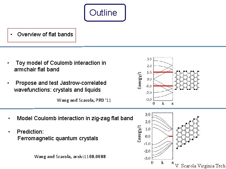 Outline • Toy model of Coulomb interaction in armchair flat band • Propose and