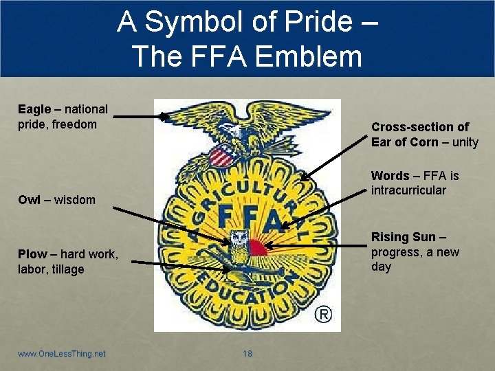 A Symbol of Pride – The FFA Emblem Eagle – national pride, freedom Cross-section