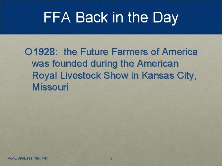 FFA Back in the Day 1928: the Future Farmers of America was founded during