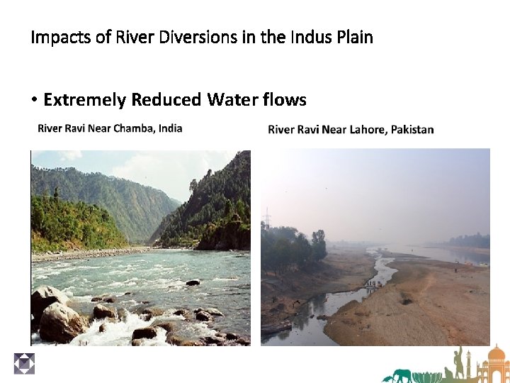 Impacts of River Diversions in the Indus Plain • Extremely Reduced Water flows 