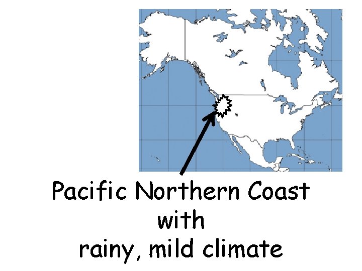 Pacific Northern Coast with rainy, mild climate 