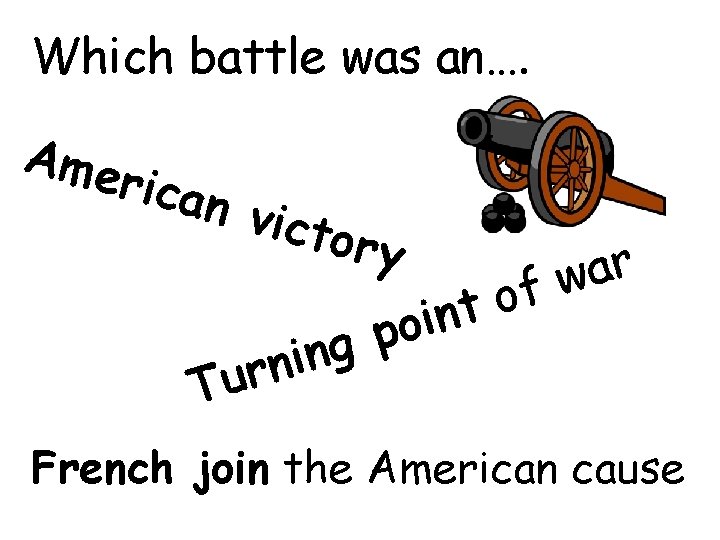 Which battle was an…. Ame rican victo r y o t oin p g