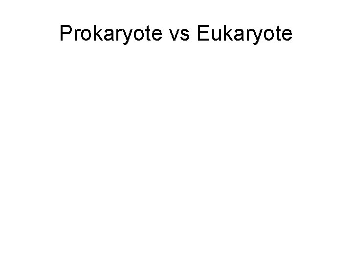 Prokaryote vs Eukaryote 