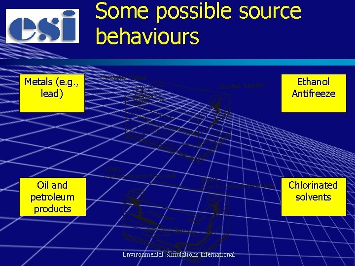 Some possible source behaviours Metals (e. g. , lead) Ethanol Antifreeze Oil and petroleum