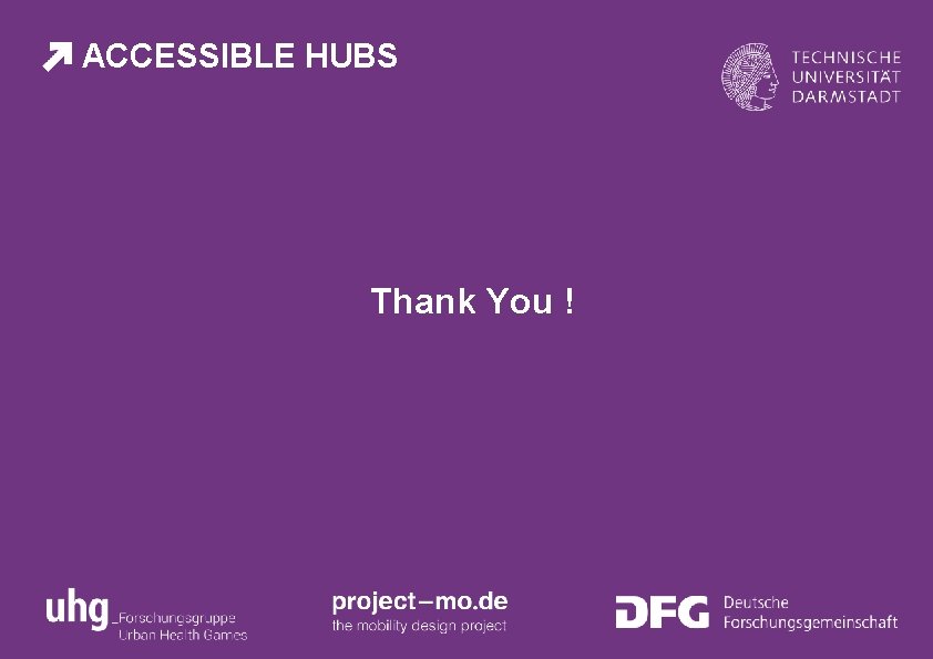ACCESSIBLE HUBS Thank You ! 