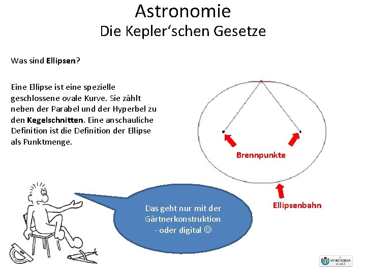 Astronomie Die Kepler‘schen Gesetze Was sind Ellipsen? Eine Ellipse ist eine spezielle geschlossene ovale