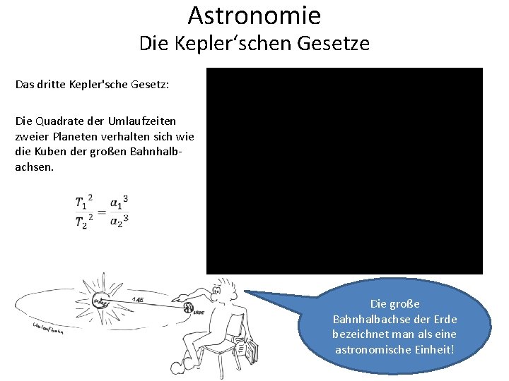 Astronomie Die Kepler‘schen Gesetze Das dritte Kepler'sche Gesetz: Die Quadrate der Umlaufzeiten zweier Planeten