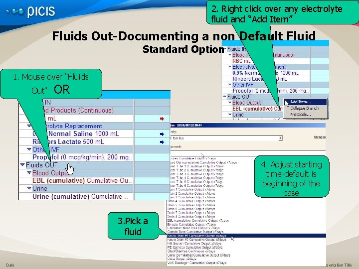 2. Right click over any electrolyte fluid and “Add Item” Fluids Out-Documenting a non