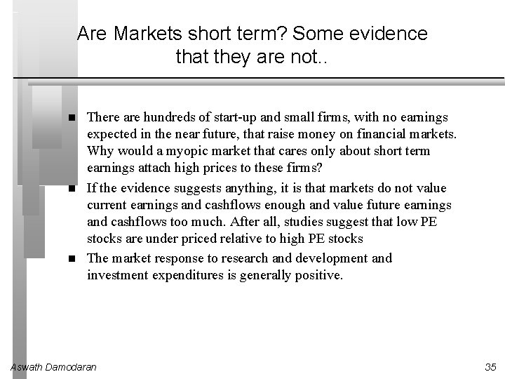 Are Markets short term? Some evidence that they are not. . There are hundreds