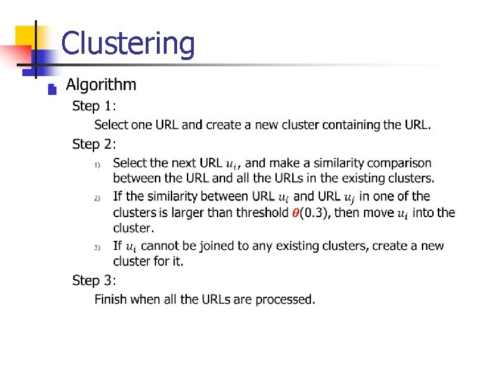 Clustering n 