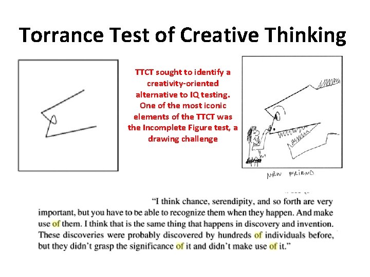 Torrance Test of Creative Thinking TTCT sought to identify a creativity-oriented alternative to IQ