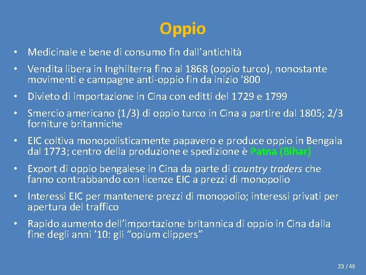 Oppio • Medicinale e bene di consumo fin dall’antichità • Vendita libera in Inghilterra