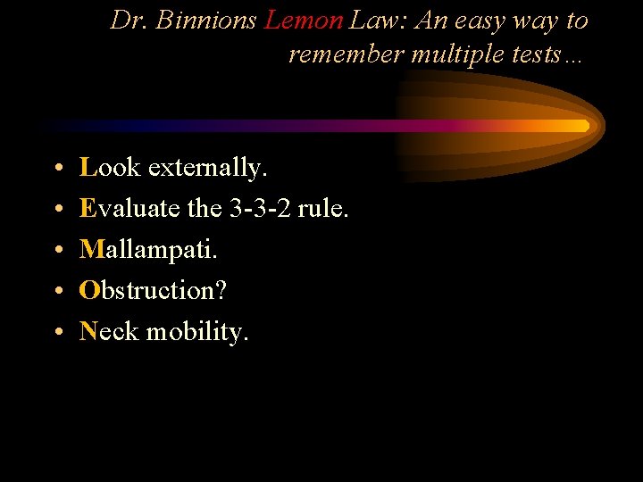 Dr. Binnions Lemon Law: An easy way to remember multiple tests… • • •