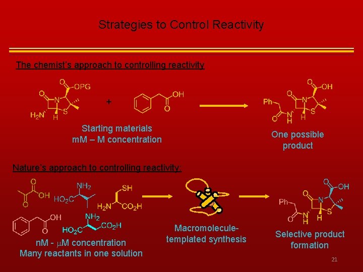 Strategies to Control Reactivity The chemist’s approach to controlling reactivity + Starting materials m.