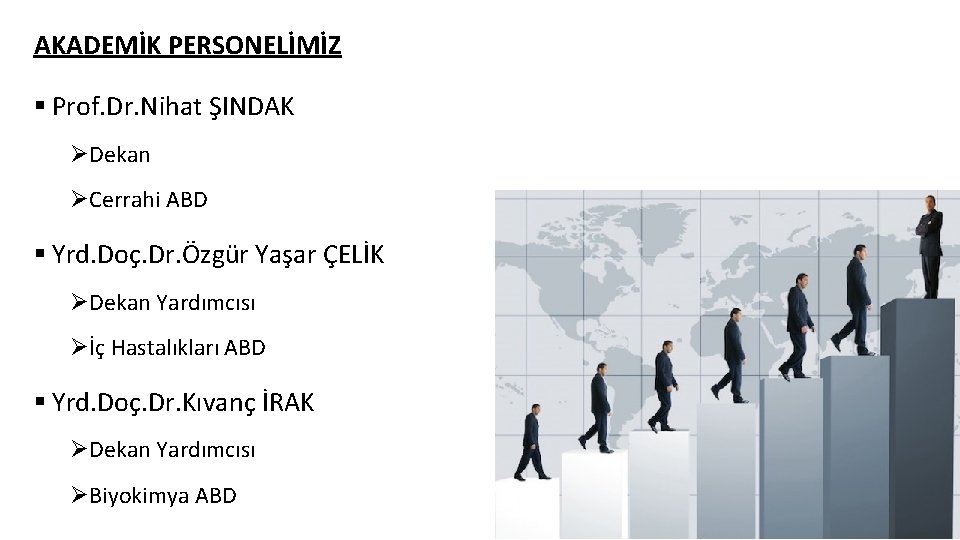 AKADEMİK PERSONELİMİZ § Prof. Dr. Nihat ŞINDAK ØDekan ØCerrahi ABD § Yrd. Doç. Dr.