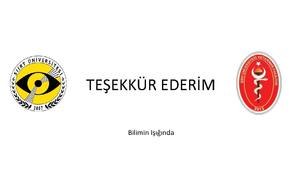 TEŞEKKÜR EDERİM Bilimin Işığında 