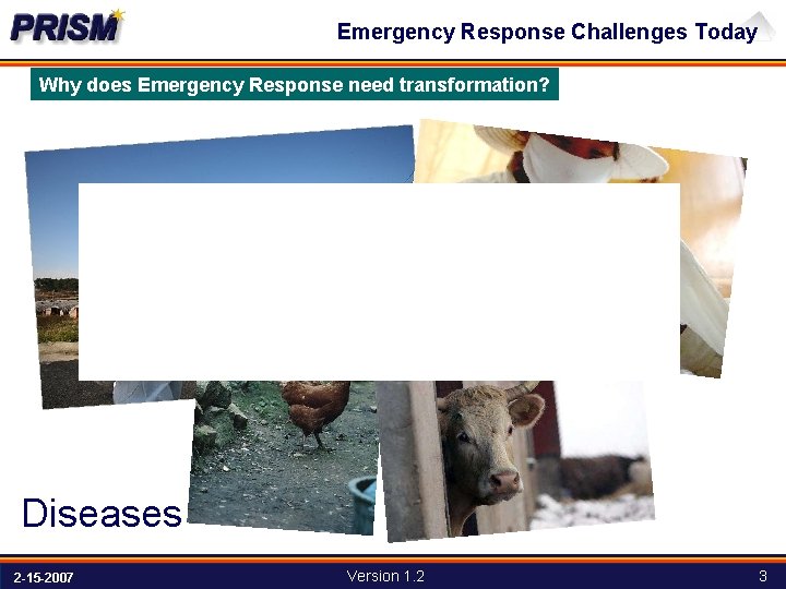 Emergency Response Challenges Today Why does Emergency Response need transformation? -Fragmented infrastructure -Insufficient planning
