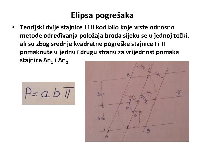 Elipsa pogrešaka • Teorijski dvije stajnice I i II kod bilo koje vrste odnosno