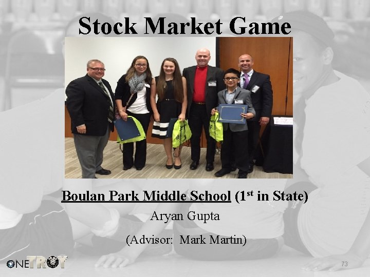 Stock Market Game Boulan Park Middle School (1 st in State) Aryan Gupta (Advisor: