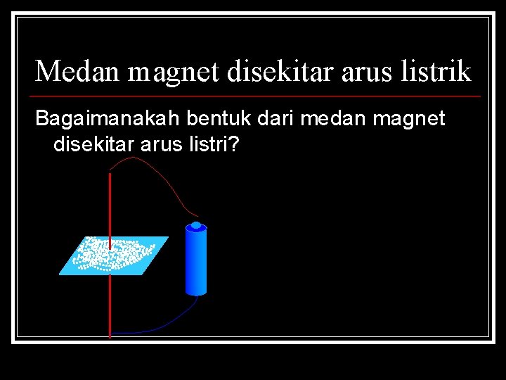 Medan magnet disekitar arus listrik Bagaimanakah bentuk dari medan magnet disekitar arus listri? 