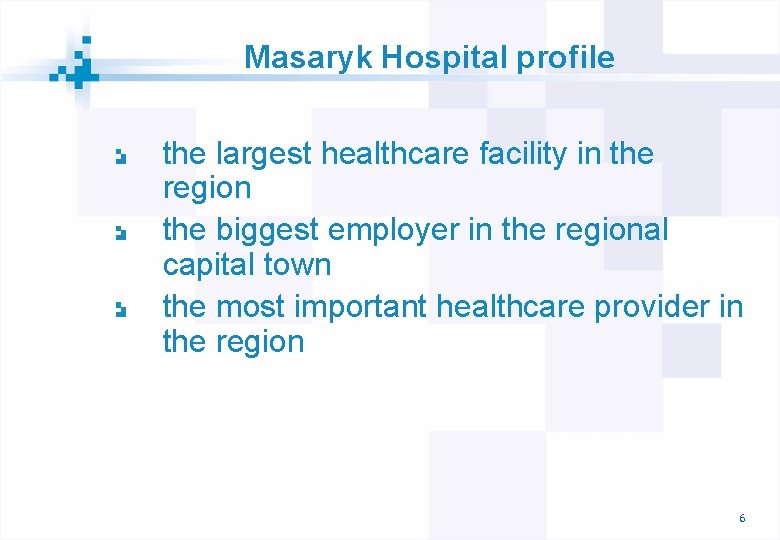 Masaryk Hospital profile the largest healthcare facility in the region the biggest employer in