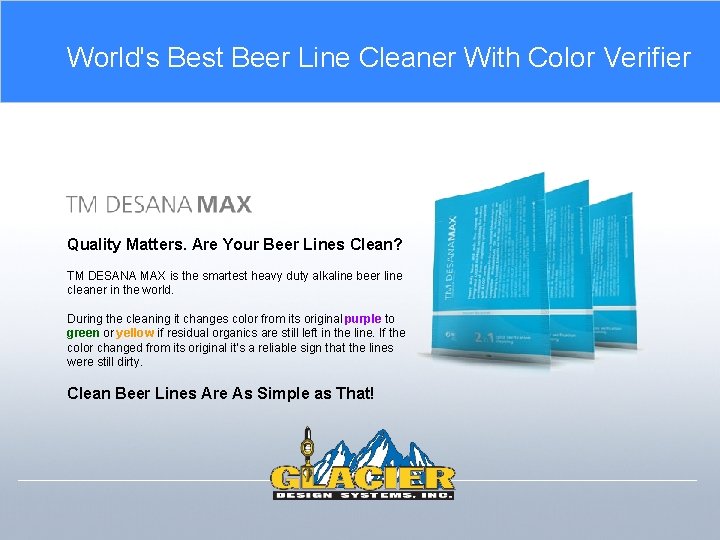World's Best Beer Line Cleaner With Color Verifier Quality Matters. Are Your Beer Lines