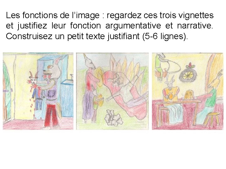Les fonctions de l’image : regardez ces trois vignettes et justifiez leur fonction argumentative
