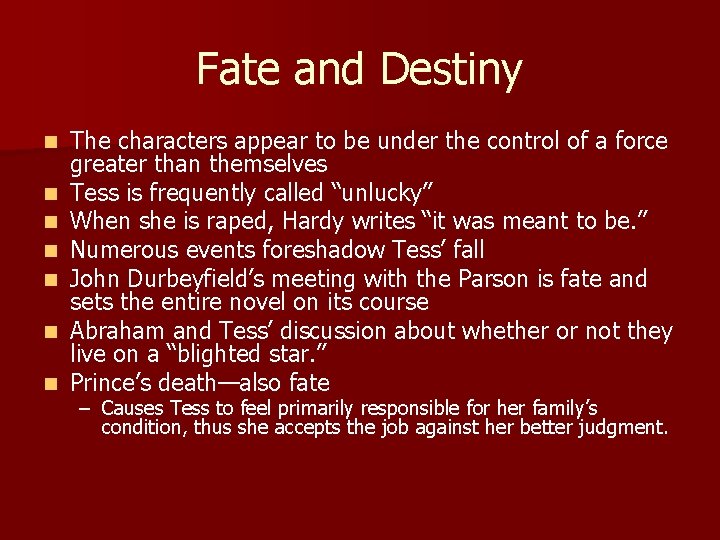 Fate and Destiny n n n n The characters appear to be under the
