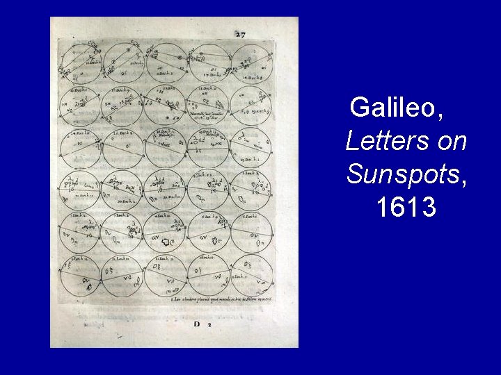 Galileo, Letters on Sunspots, 1613 