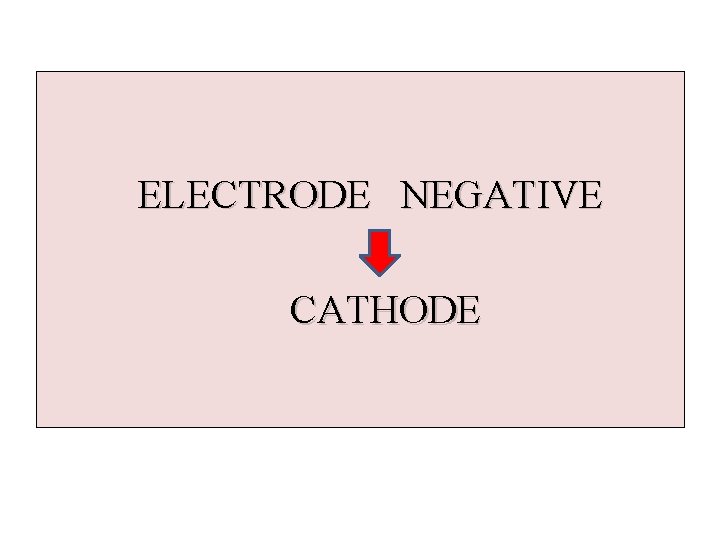 ELECTRODE NEGATIVE CATHODE 