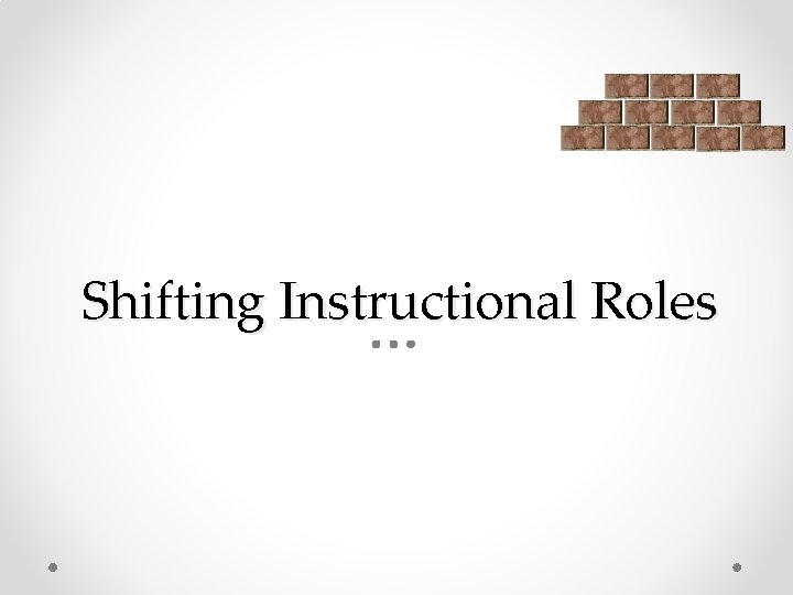 Shifting Instructional Roles 