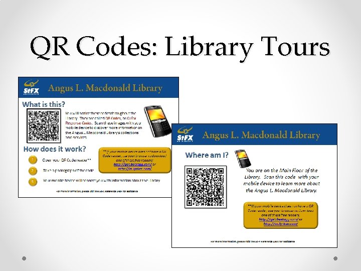 QR Codes: Library Tours 
