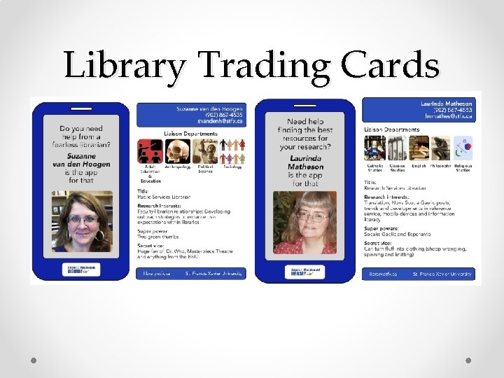Library Trading Cards 