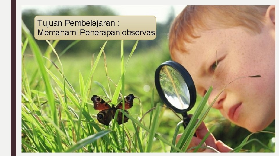 Tujuan Pembelajaran : Memahami Penerapan observasi 