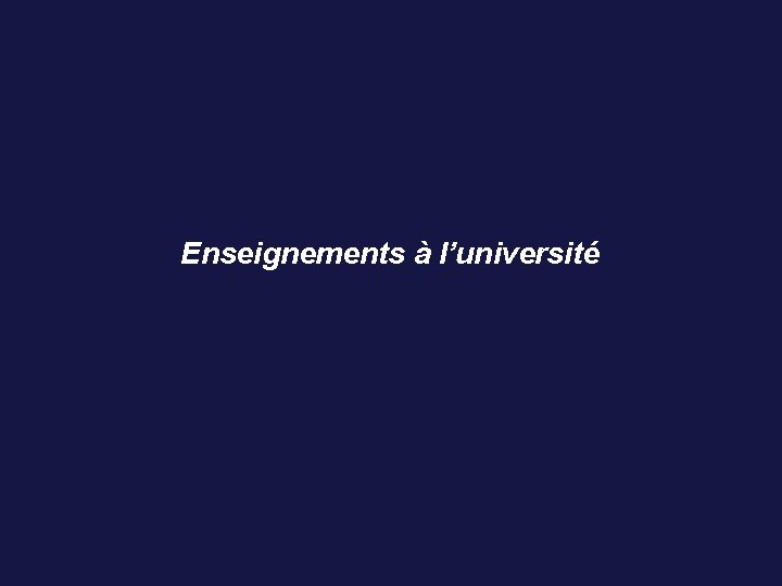 Enseignements à l’université 