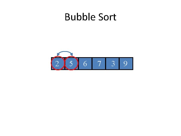 Bubble Sort 2 5 6 7 3 9 