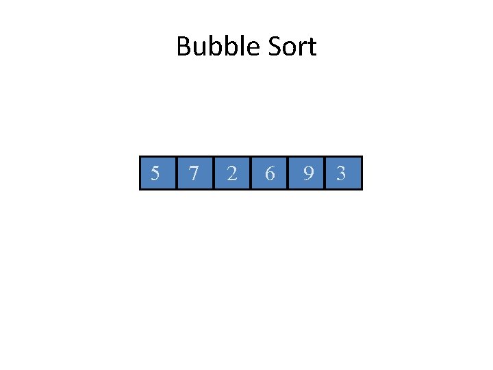 Bubble Sort 5 7 2 6 9 3 