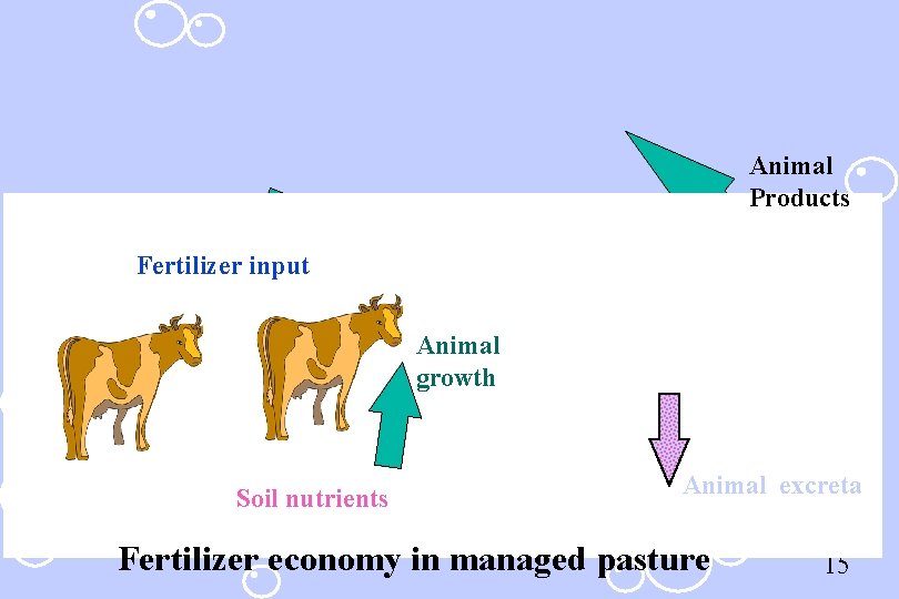 Animal Products Fertilizer input Animal growth Soil nutrients Animal excreta Fertilizer economy in managed