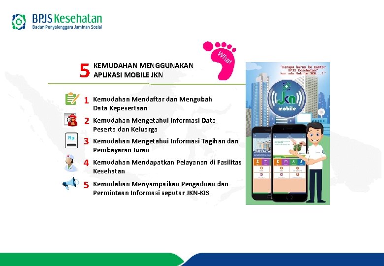 5 KEMUDAHAN MENGGUNAKAN APLIKASI MOBILE JKN 1 Kemudahan Mendaftar dan Mengubah Data Kepesertaan 2