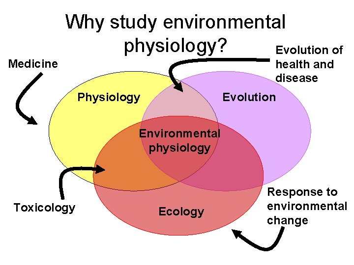 Why study environmental physiology? Evolution of Medicine health and disease Physiology Evolution Environmental physiology