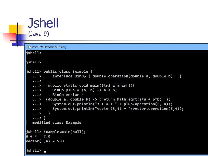 Jshell (Java 9) 