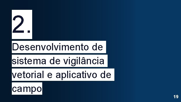 2. Desenvolvimento de sistema de vigilância vetorial e aplicativo de campo 19 