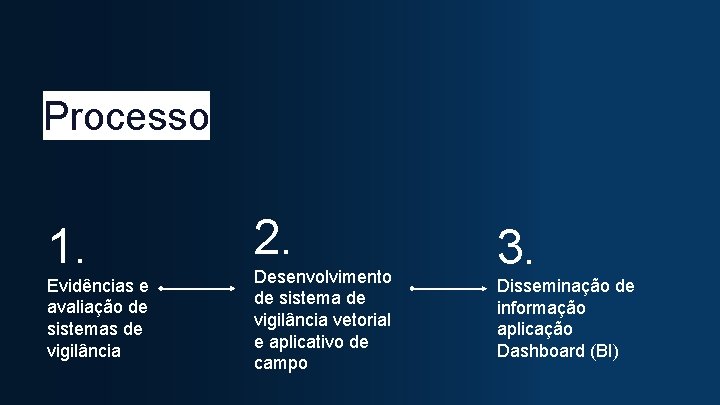 Processo 1. Evidências e avaliação de sistemas de vigilância 2. Desenvolvimento de sistema de