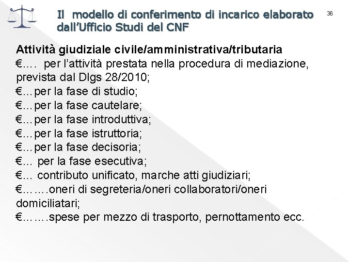 Il modello di conferimento di incarico elaborato dall’Ufficio Studi del CNF Attività giudiziale civile/amministrativa/tributaria