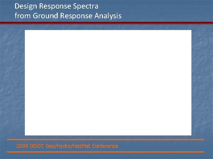 Design Response Spectra from Ground Response Analysis 2009 ODOT Geo/Hydro/Haz. Mat Conference 