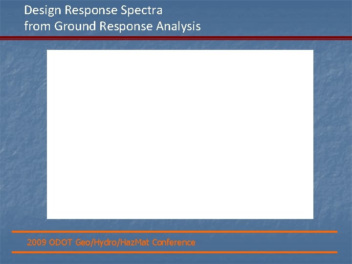 Design Response Spectra from Ground Response Analysis 2009 ODOT Geo/Hydro/Haz. Mat Conference 