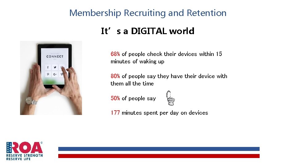 Membership Recruiting and Retention It’s a DIGITAL world 68% of people check their devices