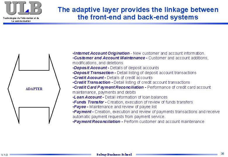 Technologies de l’information et de La communication ADAPTER V. 1. 0 The adaptive layer