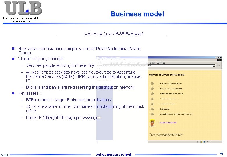 Business model Technologies de l’information et de La communication Universal Level B 2 B